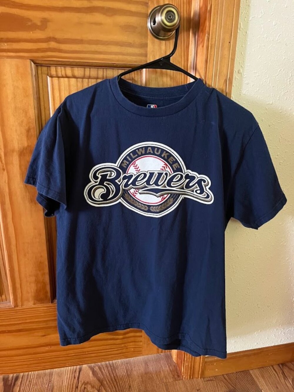 Milwaukee Brewers Carlos Gomez #27 T-Shirt, Blue, Adult Medium